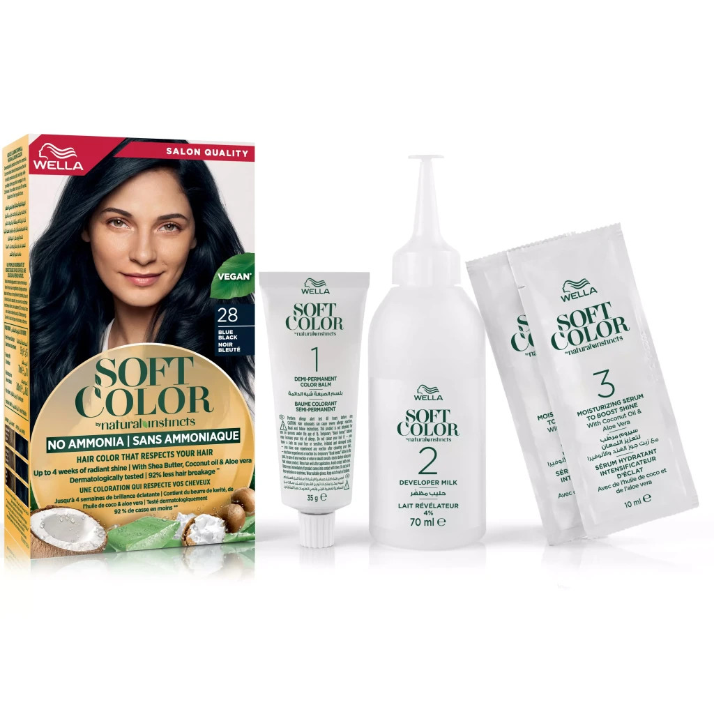 Фарба для волосся Wella Soft Color Безаміачна 28 - Синяво-чорний (3614228865876) - зображення 5