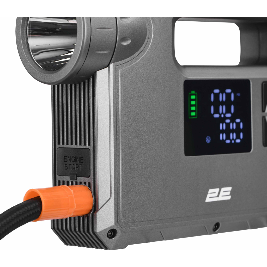 Пуско зарядний пристрій 2E Pitman з автомобільним компресором та ліхтарем, 10000 mAh/37Wh, 400 А, 1xUSB/2.4 A (2E-CJSPBPL-BK) - зображення 9