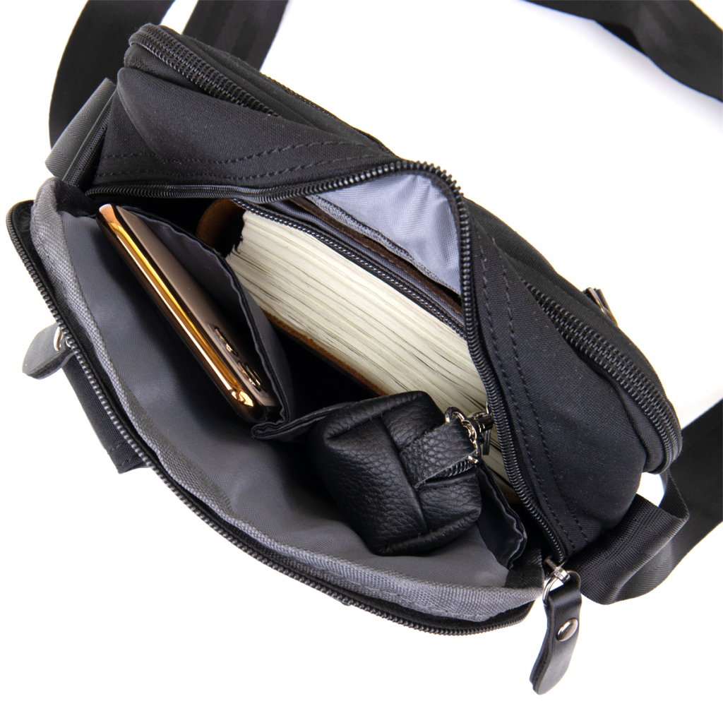 Сумка Vintage Текстильна чоловіча на два відділення Чорна (20660) - зображення 5