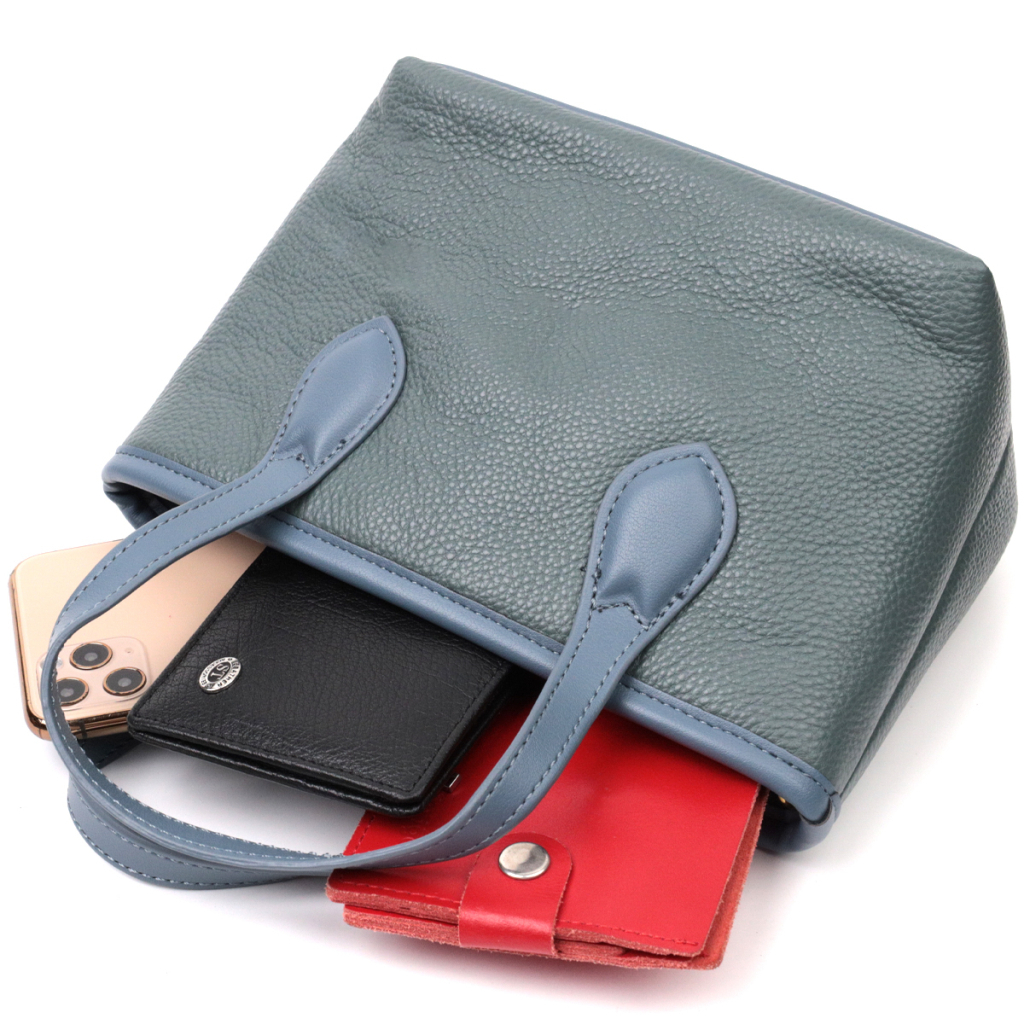 Сумка Vintage З натуральної шкіри Блакитна (22282) - зображення 7