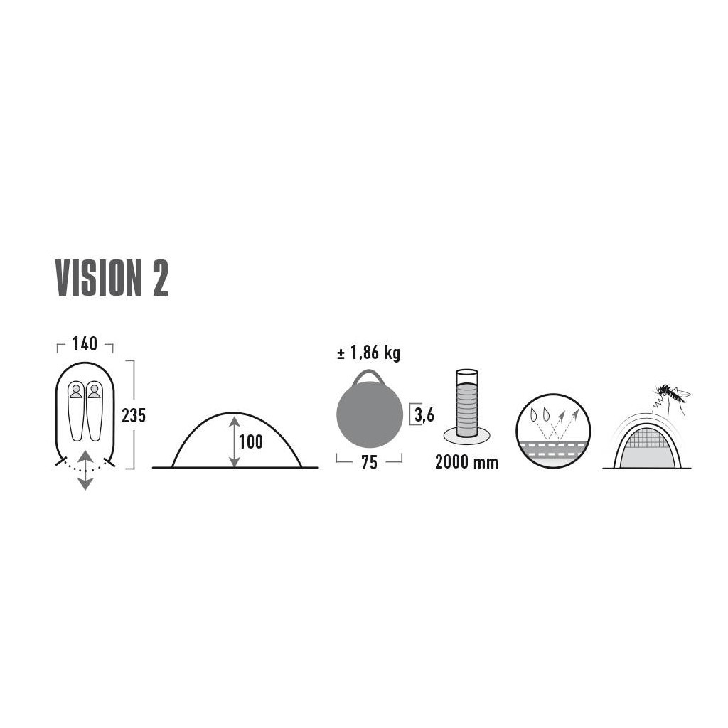 Намет High Peak Vision 2 Black (928262) - зображення 6