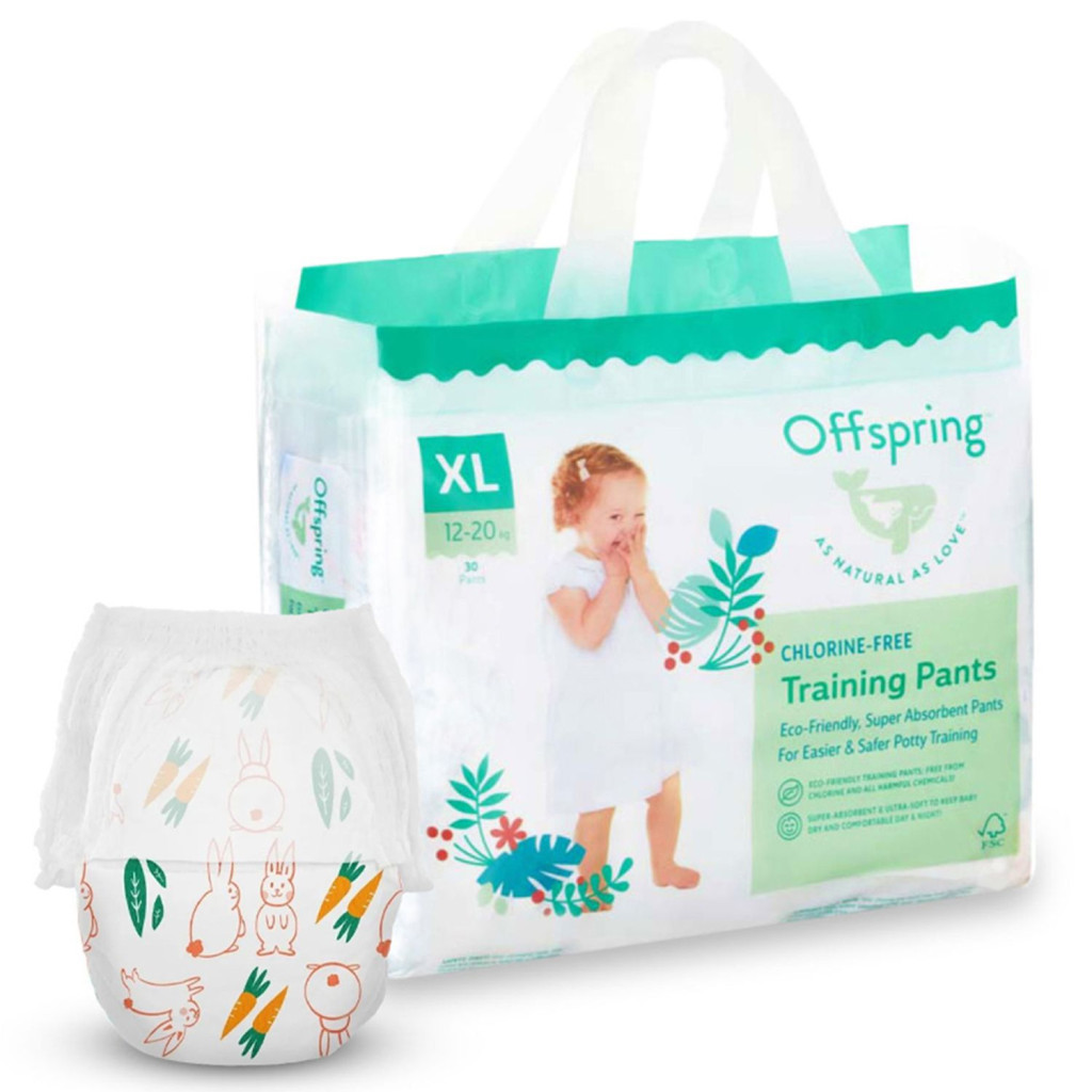 Підгузки Offspring трусики Розмір XL (12-20 кг) 30 шт, Зайчики (9355465009572) (DP-OI-FAP-XL30P-HBN) - изображение 1