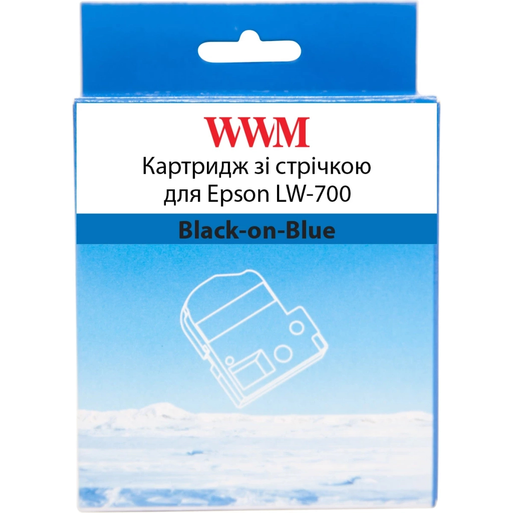Стрічка для принтера етикеток WWM для Epson LW-700 24mm х 8m Black-on-Blue (WWM-SC24B) - зображення 1