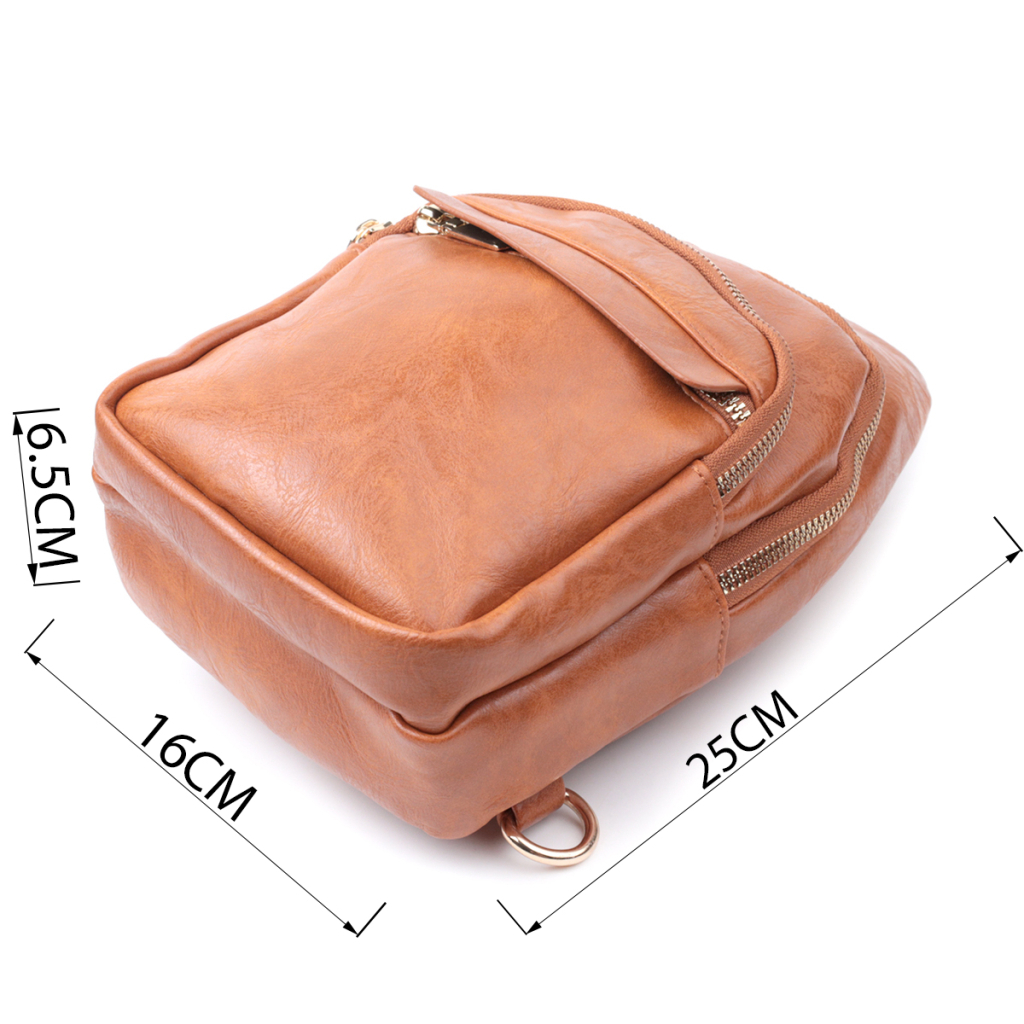 Сумка Vintage Жіноча з однією лямкою через плече з гладкої екошкіри Руда (22767) - зображення 3