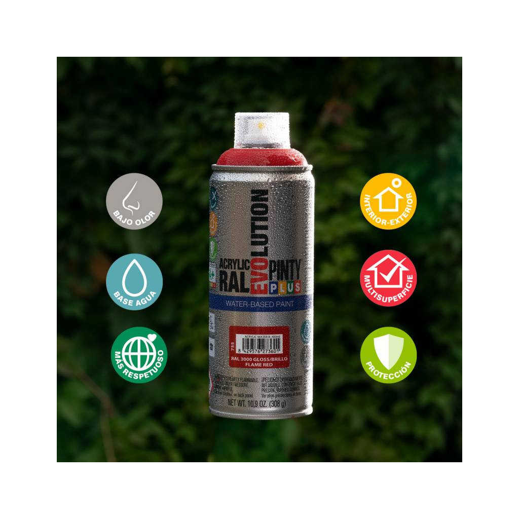 Фарба-аерозоль Pintyplus на водній основі Evolution Ral 5010, Синій, глянцевий 400 мл (8429576274004) - зображення 6