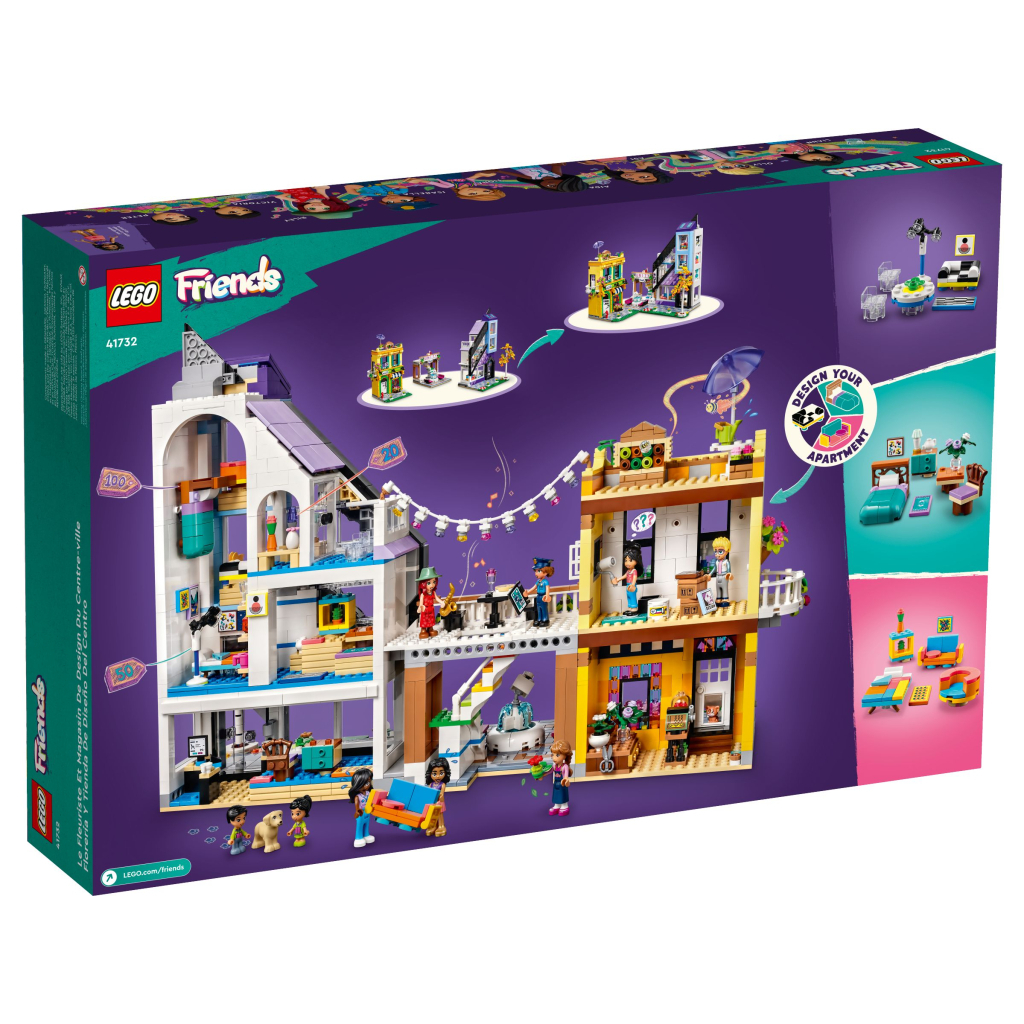 Конструктор LEGO Friends Квіткові та дизайнерські крамниці у центрі міста 2010 деталей (41732) - зображення 10