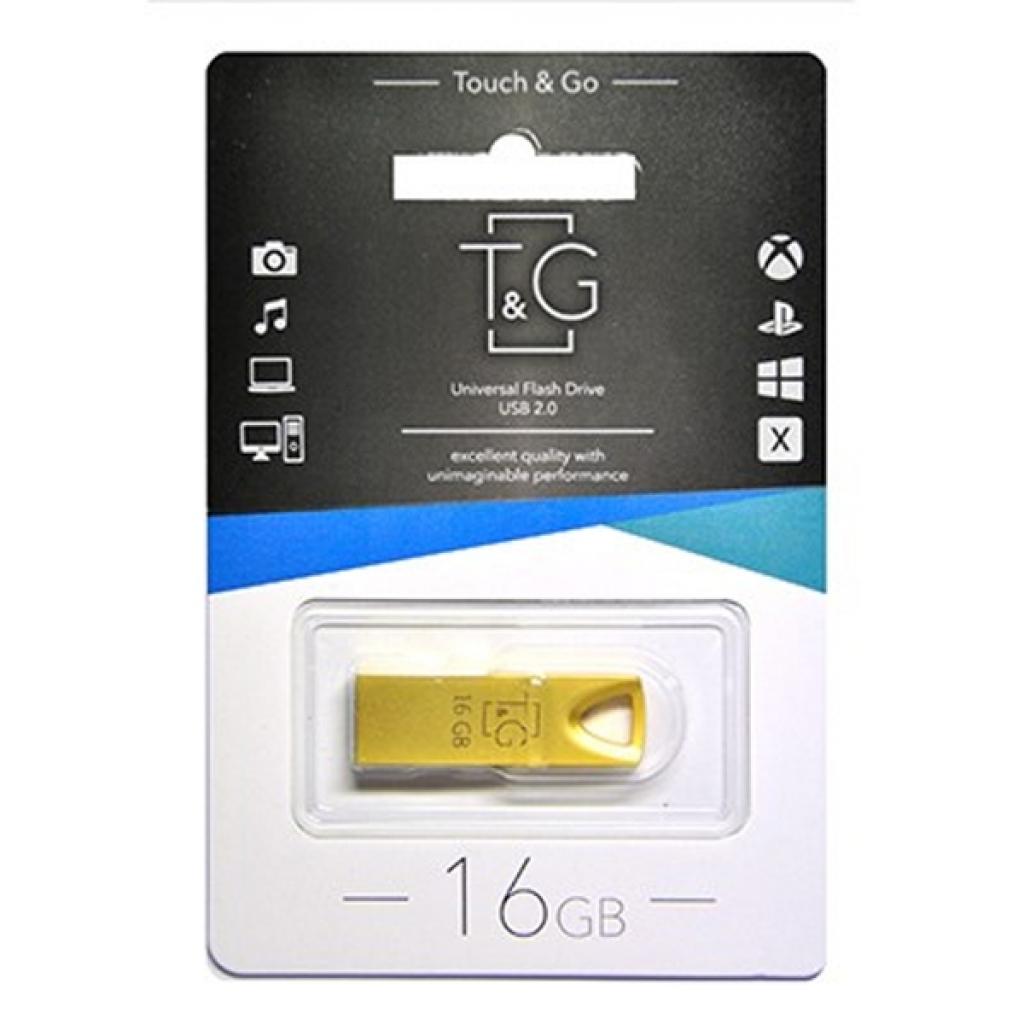 USB флеш накопичувач T&G 16GB 117 Metal Series Gold USB 2.0 (TG117GD-16G) - зображення 2