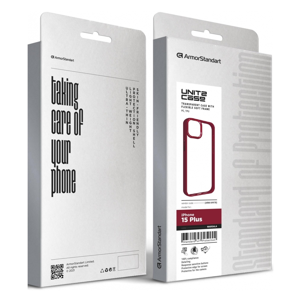 Чохол до мобільного телефона Armorstandart UNIT2 Apple iPhone 15 Plus Marsala (ARM69978) - зображення 5