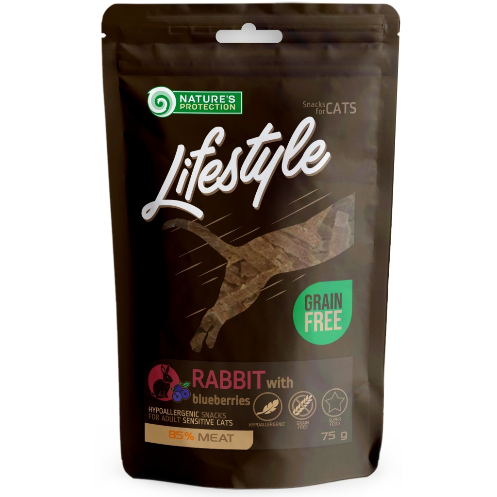 Ласощі для котів Nature's Protection Lifestyle Rabbit with blueberries 75 г (SNK46148) - зображення 1