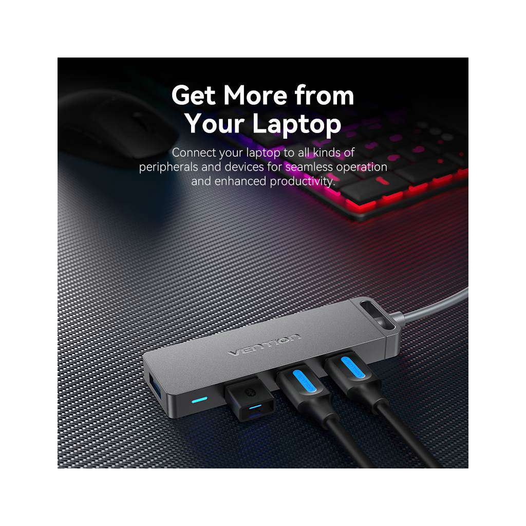 Концентратор Vention USB 3.0 to 4xUSB 3.0 Hub With Power Supply 0.15m black (CHLBB) - изображение 9