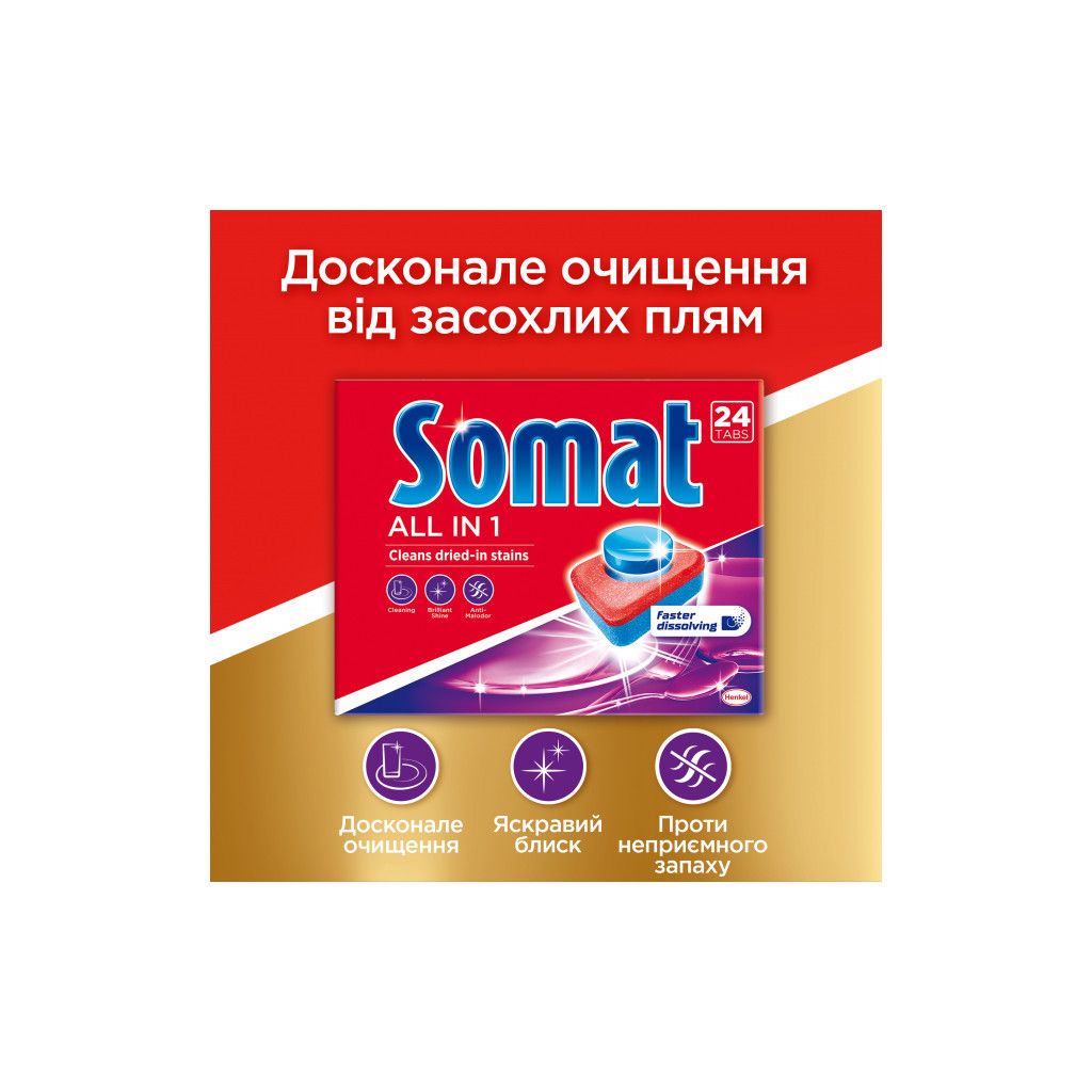 Таблетки для посудомийних машин Somat All in 1 90 шт. (9000101534993) - изображение 3