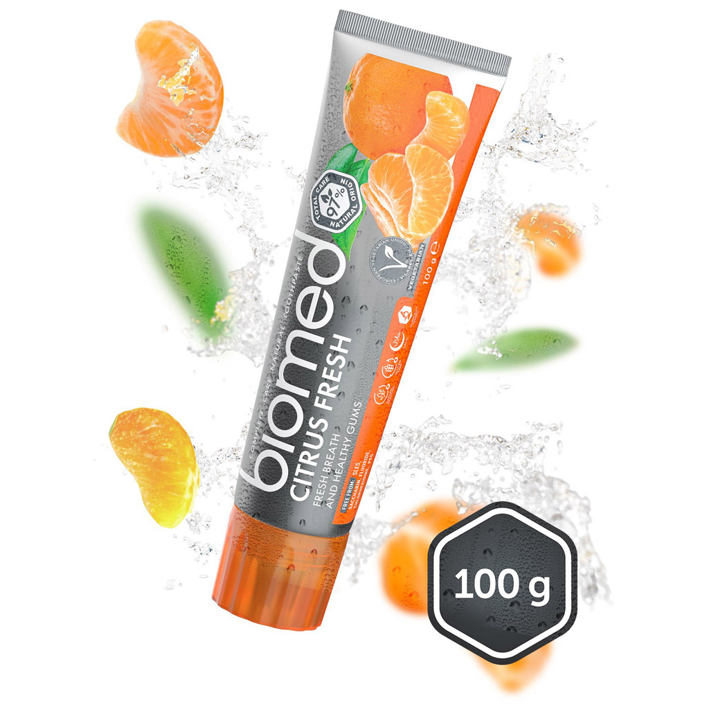 Зубна паста BioMed Vitafresh свіжість дихання і зміцнення емалі Цитрус 100 г (7640168930431) - зображення 3