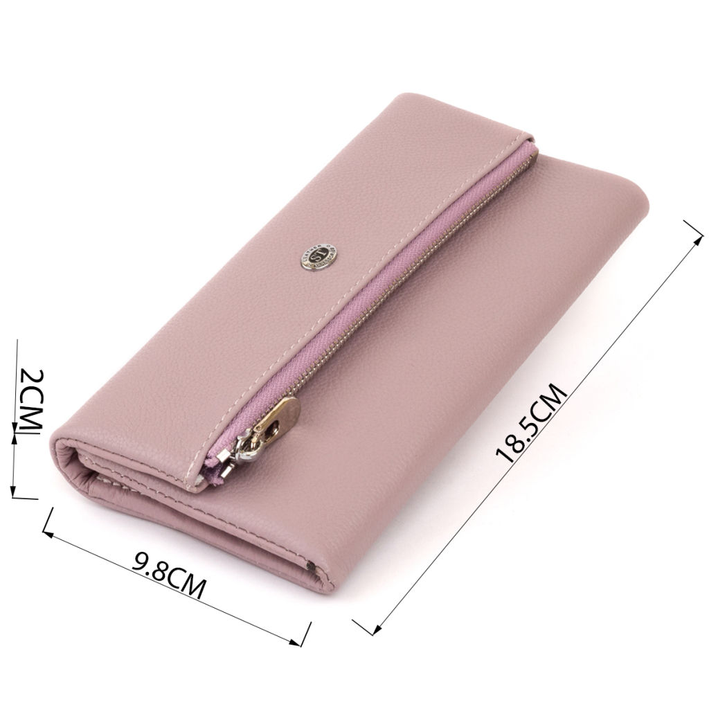 Гаманець ST Leather З кишенею для мобільного Шкіряний Ліловий (19269) - зображення 4