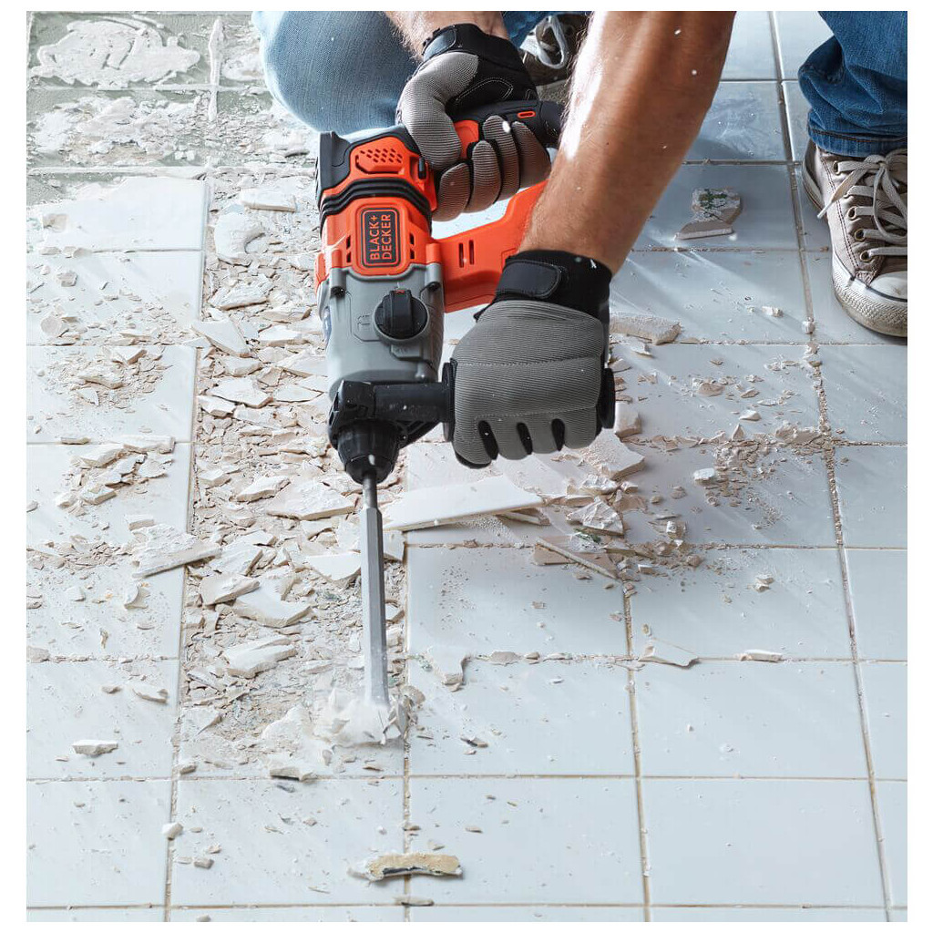 Перфоратор Black&Decker SDS-Plus,18 В, 1.2 Дж, 3 режими, 2.6 кг (без АКБ та ЗУ) (BCD900B) - изображение 11