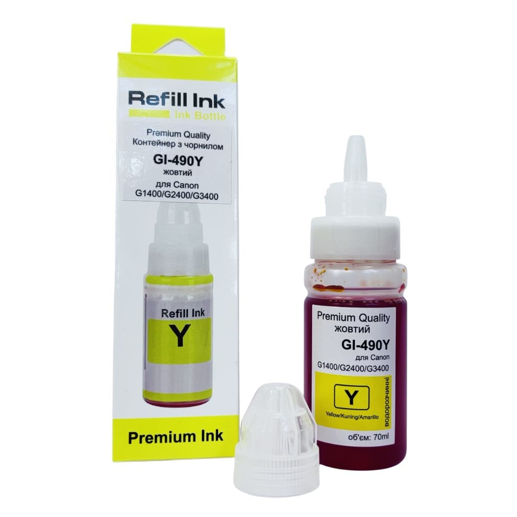 Чорнило Premium Quality Canon GI-490Y 70мл Yellow (70264922) - зображення 1