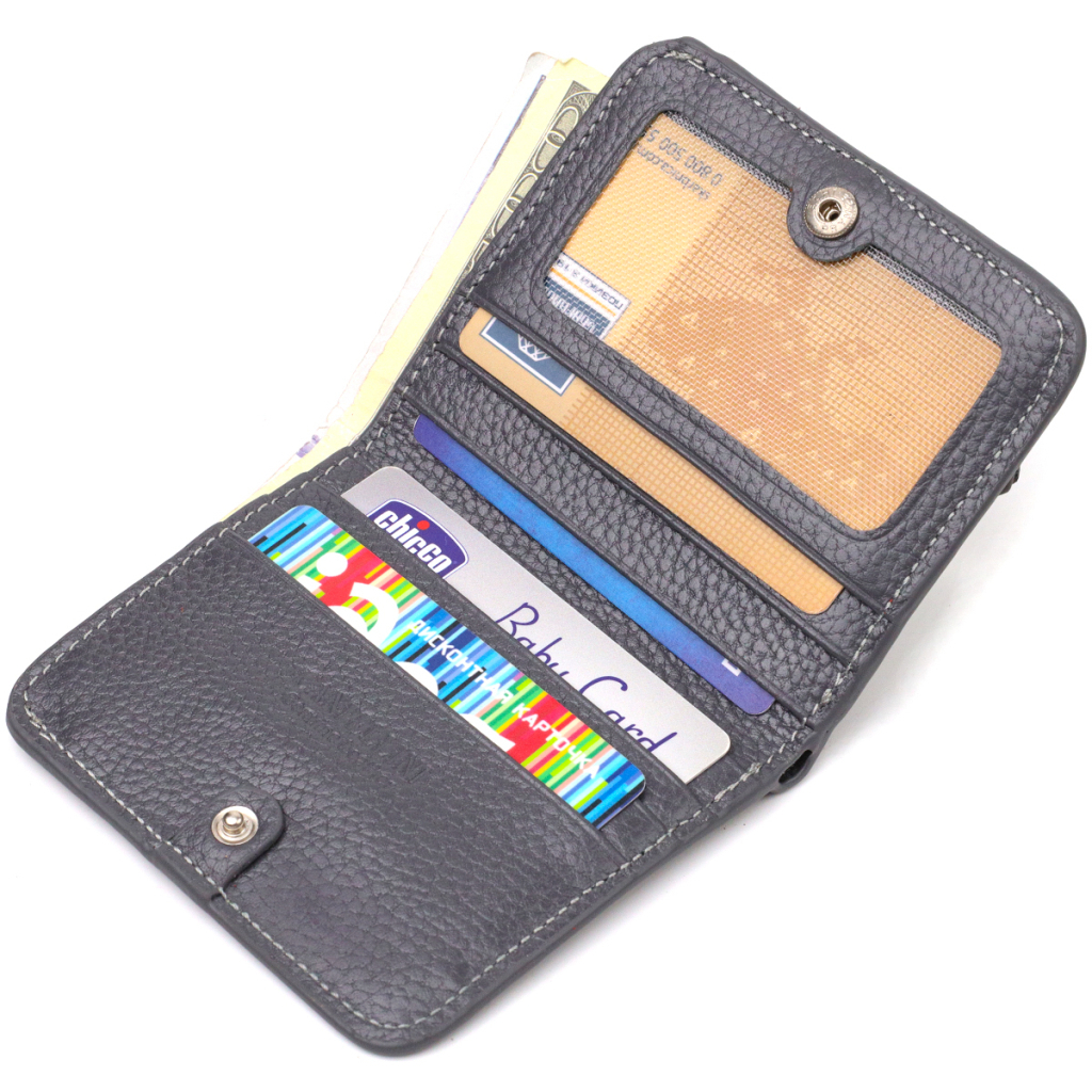 Гаманець Canpellini З натуральної шкіри флотар Сірий (21801) - зображення 6