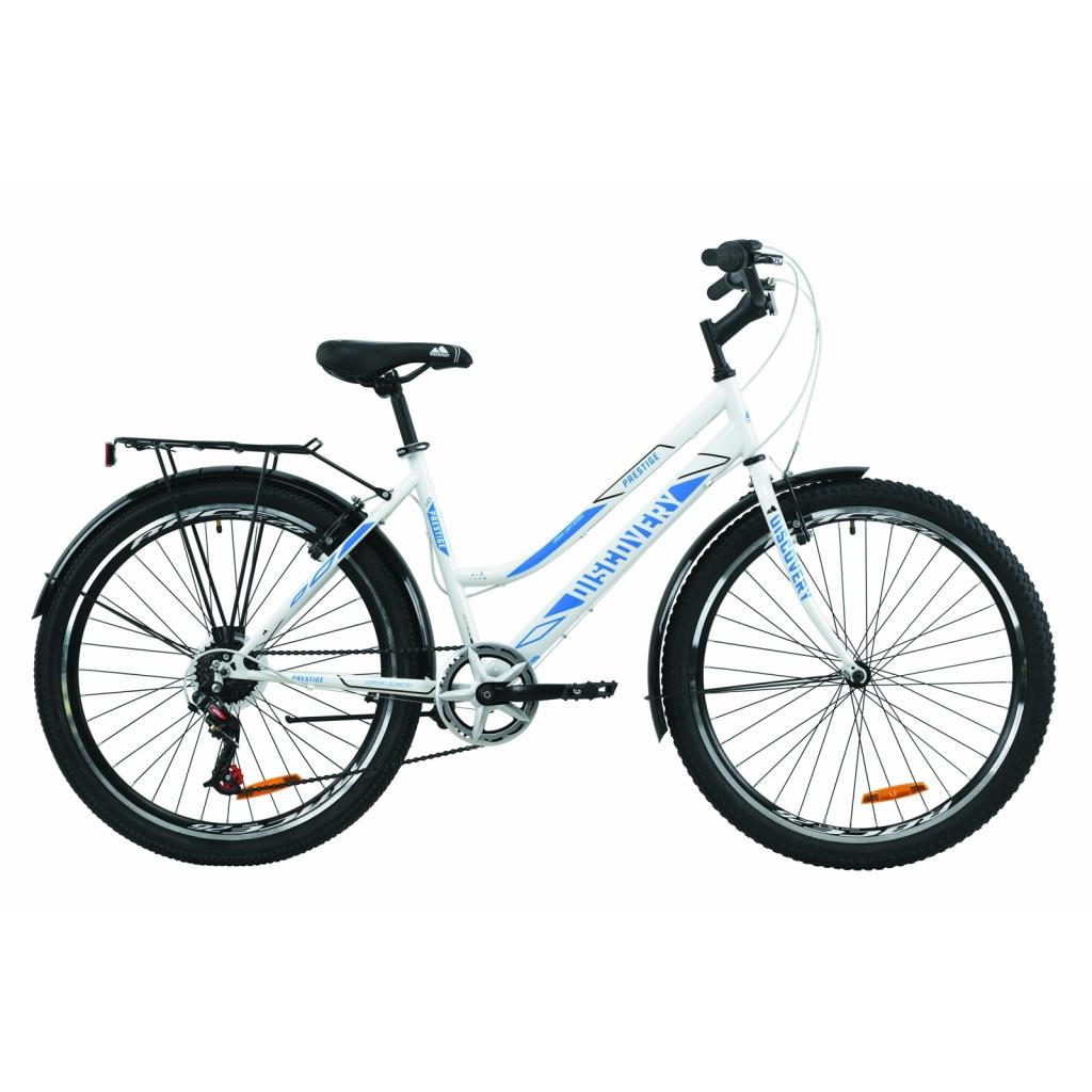 Велосипед Discovery 26" PRESTIGE WOMAN Vbr рама-17" St 2020 біло-блакитний + багажник (OPS-DIS-26-244) - зображення 1