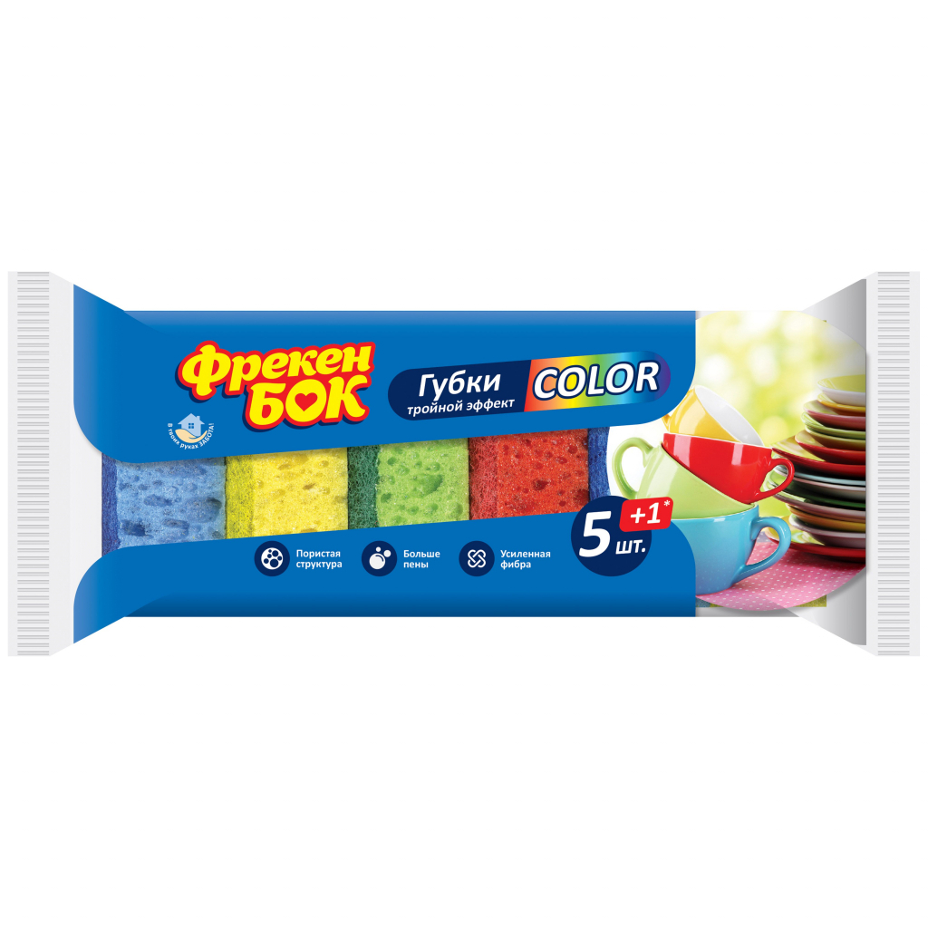 Губки кухонні Фрекен БОК Color 6 шт. (4823071630824) - зображення 1