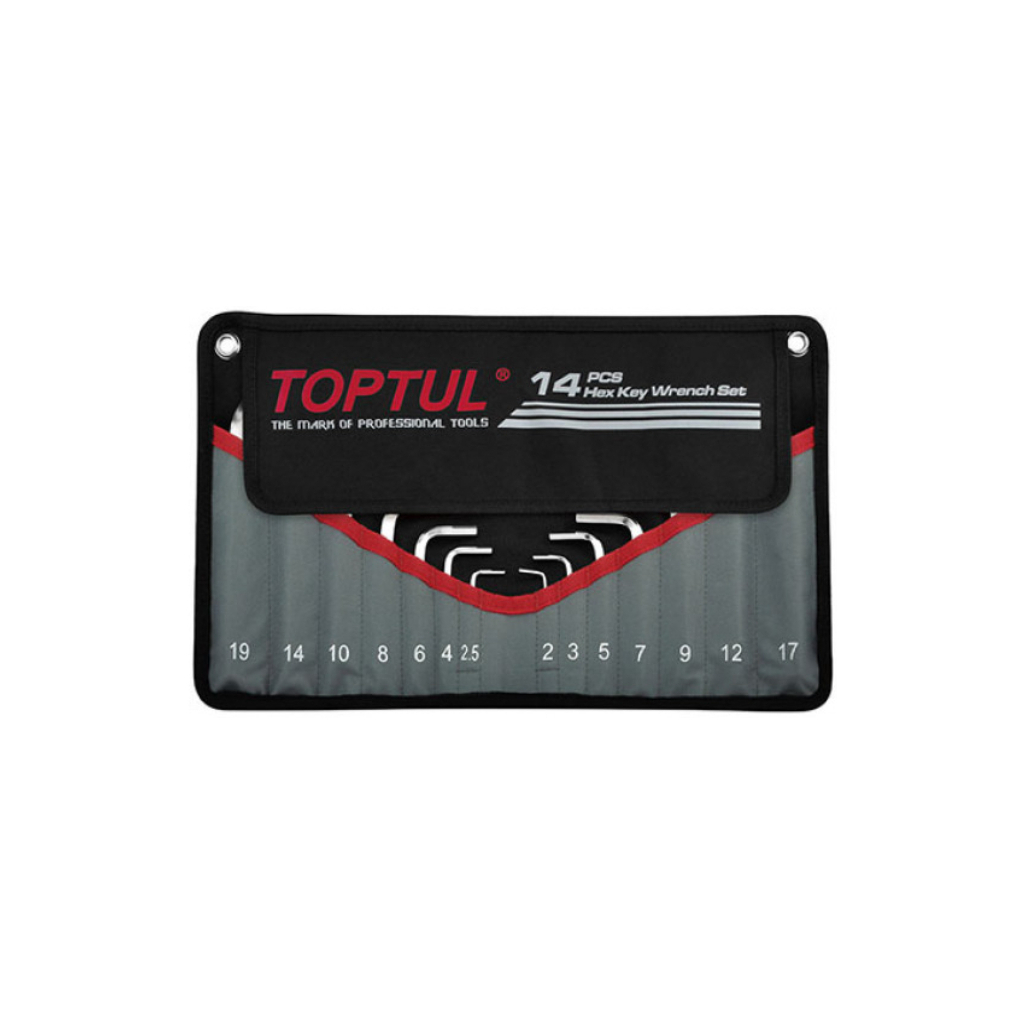 Ключ Toptul набір шестигранних Г-обр. 2-19мм 14шт. у чохлі (GPAQ1401) - зображення 2