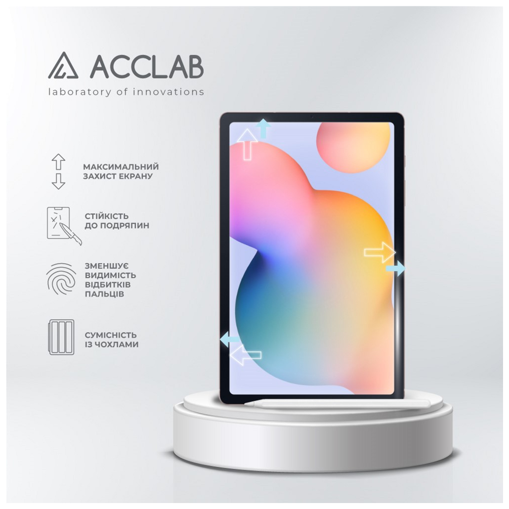 Скло захисне ACCLAB Full Glue Samsung Galaxy S6 Lite/P615/P610 10.4" (1283126575617) - зображення 3