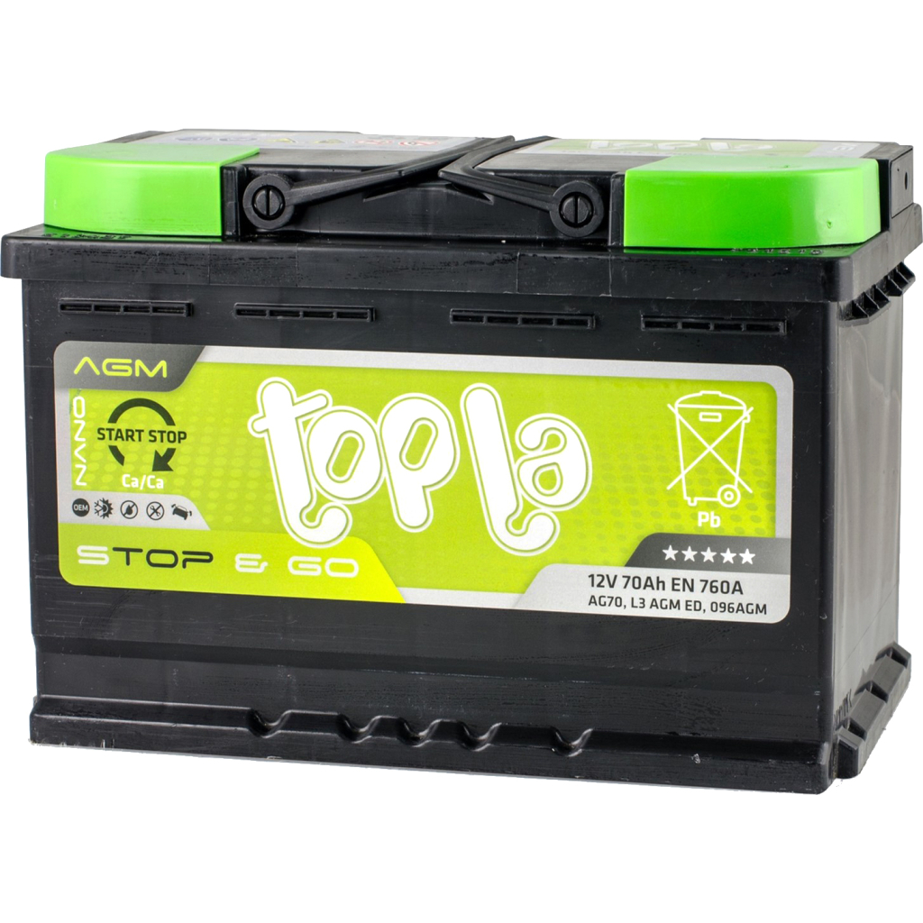 Акумулятор автомобільний Topla 70 Ah/12V AGM Euro (114 070) - изображение 1