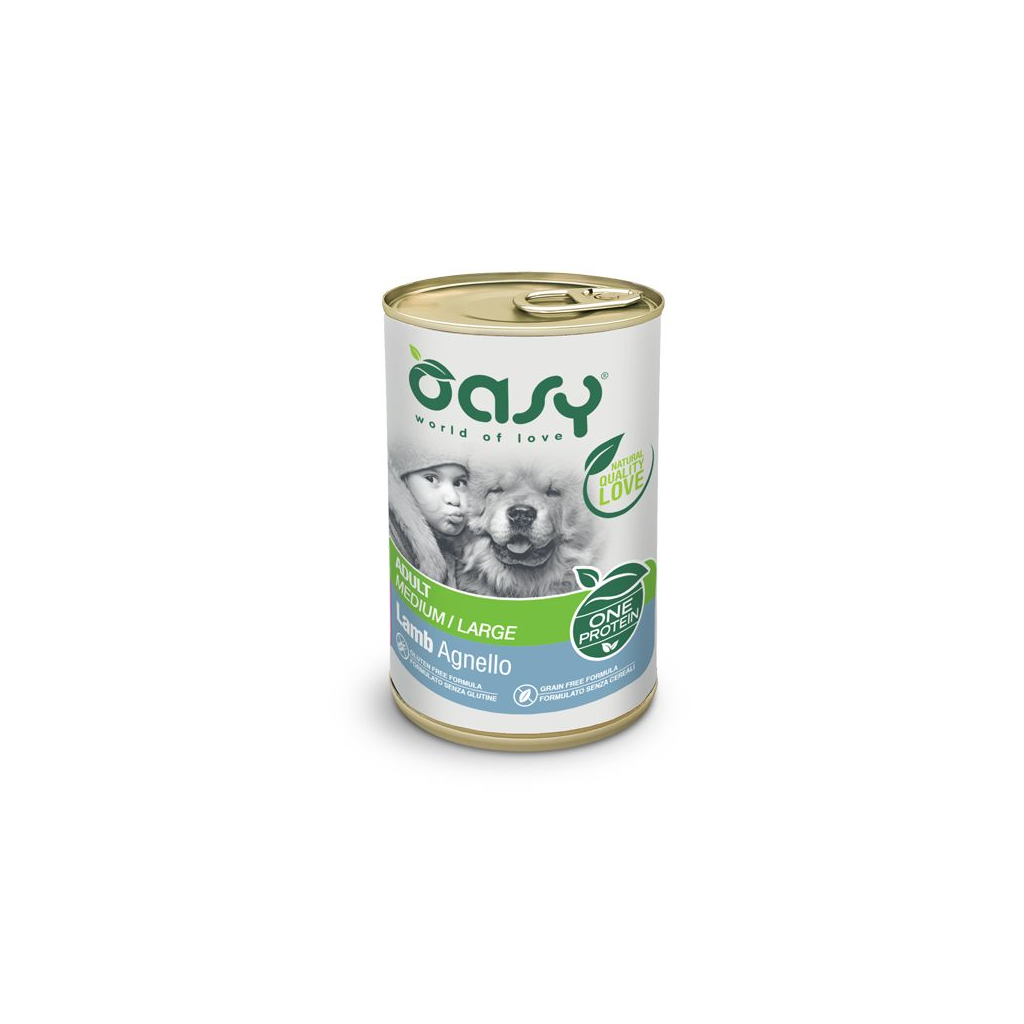 Консерви для собак OASY One Animal Protein ADULT Medium/Large з ягням 400 г (8053017342320) - зображення 1