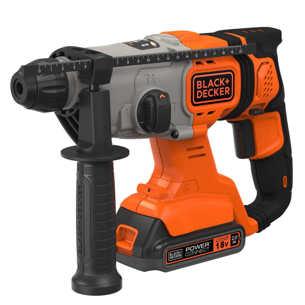 Перфоратор Black&Decker SDS-Plus,18 В, 2Ah, 1.2 Дж, 3 режими, сумка, 2.2 кг (BCD900D1S) - зображення 1