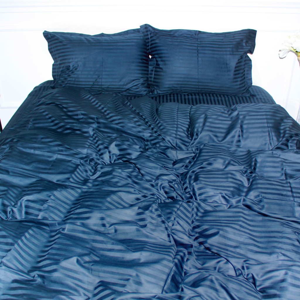Підковдра MirSon Satin Stripe 30-0021 Dark Blue 200х220 см (2200005255926) - зображення 1