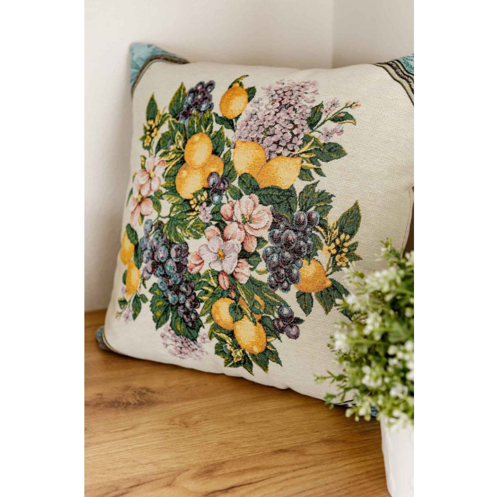 Наволочка Прованс гобеленова 45х45см Verna Фрукти в ромбі (4823093447318) - зображення 2