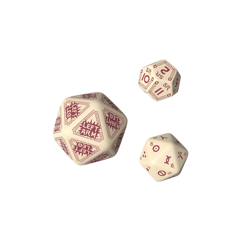 Набір кубиків для настільних ігор Q-Workshop RuneQuest Beige burgundy Expansion (3 шт.) (SRQE87) - изображение 1