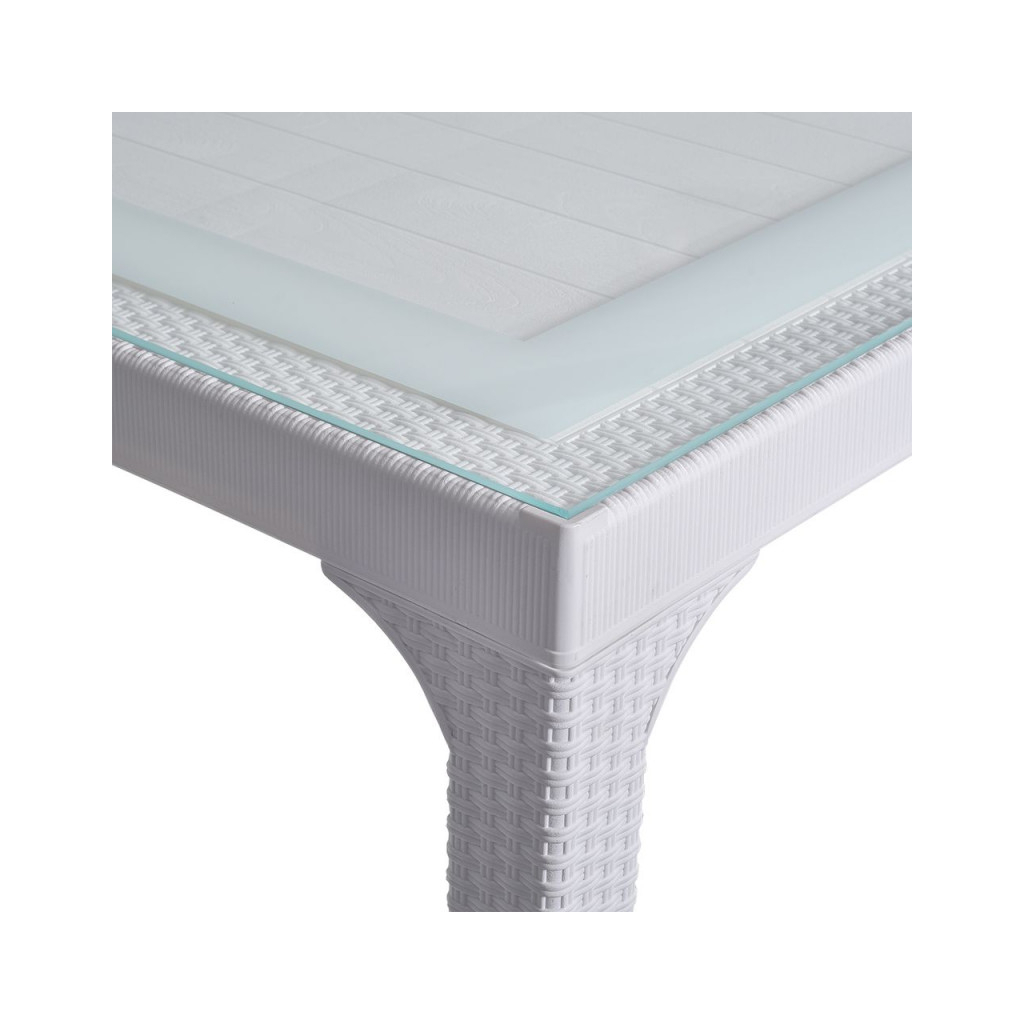 Стіл садовий Irak Plastik під ротанг 80х140 см білий (4775) - зображення 4