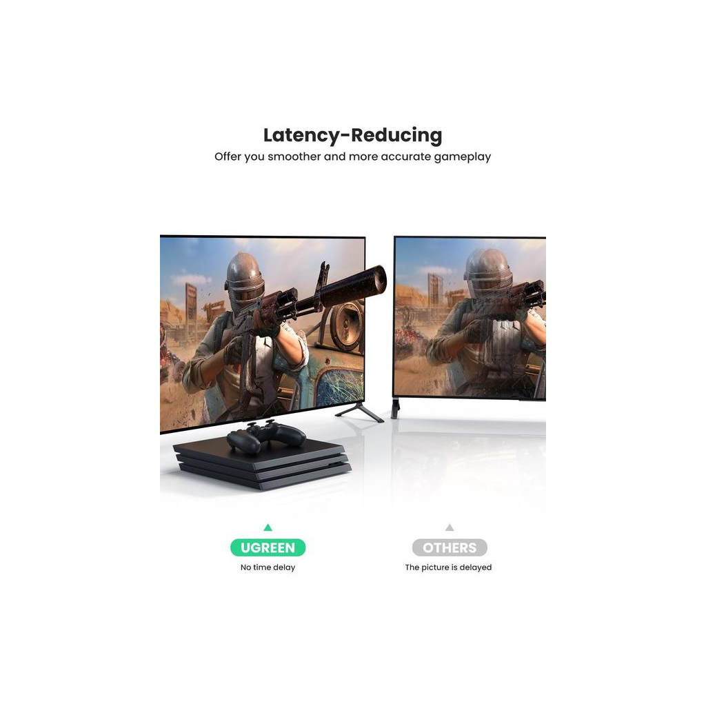 Кабель мультимедійний HDMI to HDMI 1.0m 8K Round with Braided HD135 (Gray) Ugreen (70319) - зображення 3