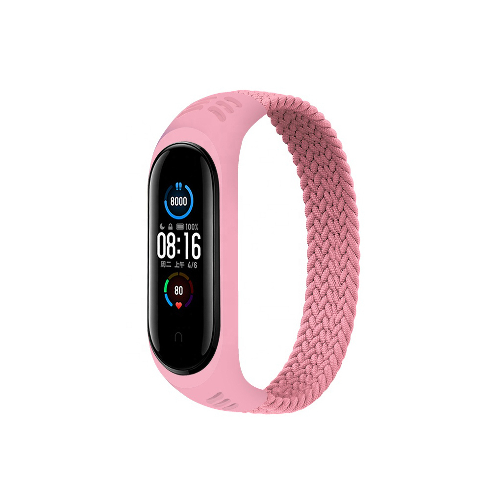 Ремінець до фітнес браслета BeCover Elastic Nylon Style для Xiaomi Mi Smart Band 5/6 (Size M) Pink (706152) - зображення 1