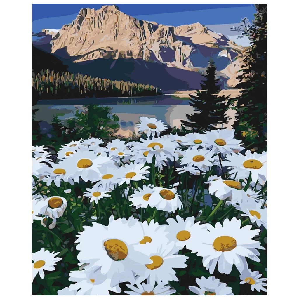 Картина по номерам Strateg Галявина серед гір 40х50 см (SY6082) - зображення 1