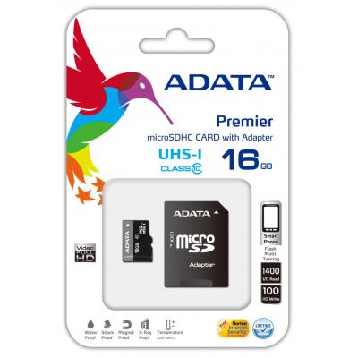Карта пам'яті ADATA 16GB microSD class 10 UHS-I (AUSDH16GUICL10-RA1) - зображення 2