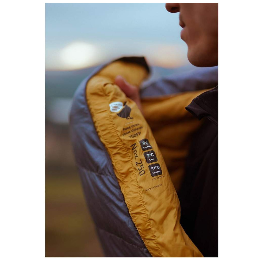 Спальний мішок Turbat Nox пуховий 250 grey 185 см (012.005.0180) - зображення 12