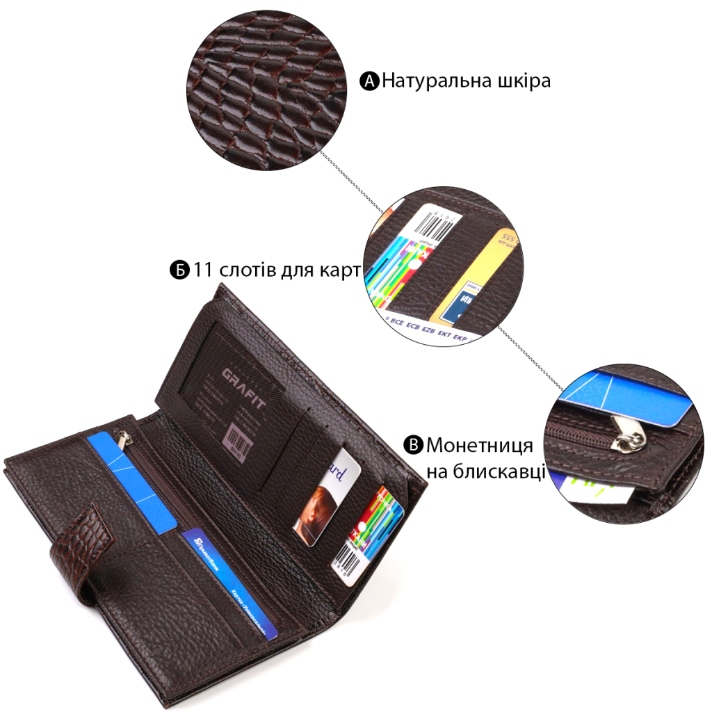 Гаманець Canpellini З натуральної шкіри Коричневий (21915) - зображення 4