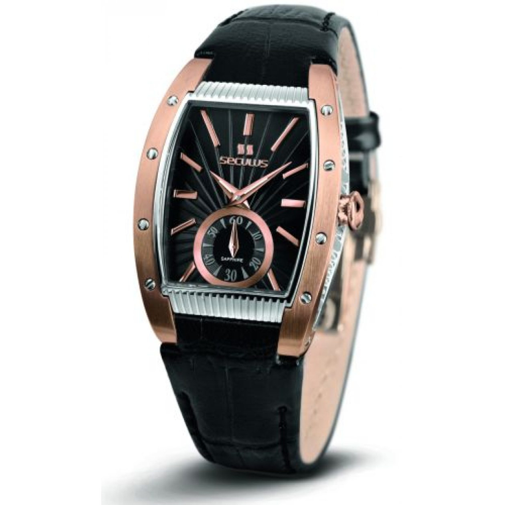 Наручний годинник Seculus 1667.2.1069 black, pvd-r, black leather - зображення 1