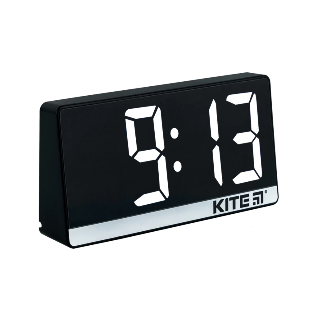 Настільний годинник Kite електронний цифровий, чорний (K24-488-1) - зображення 2