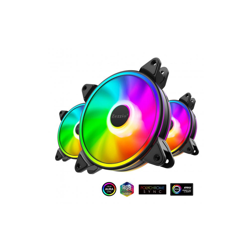 Кулер до корпусу Zezzio ZF-120 FRGB 3 in 1 Kit - зображення 2