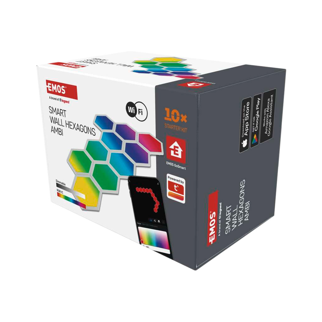 Світильник EMOS ZIW22AR HEXAGON 10шт. 19 Вт, RGBIC, WIFI (ZIW22AR) - зображення 11