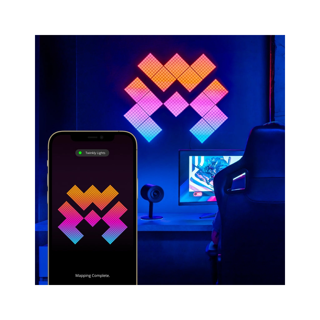 Гірлянда Twinkly Smart LED Squares 1 Starter Panel, RGB LED, USB-C, Black 16х16см (TWQ064STW-01-BUSB) - зображення 4