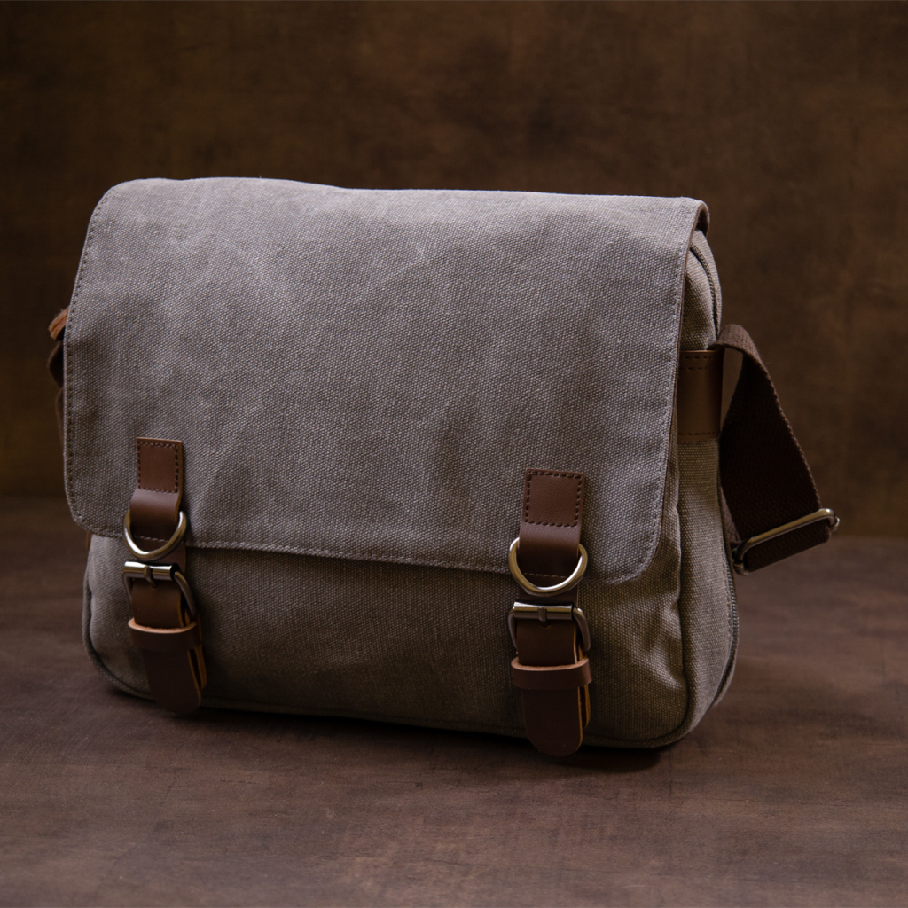 Сумка Vintage Текстильна Сіра (20605) - зображення 8