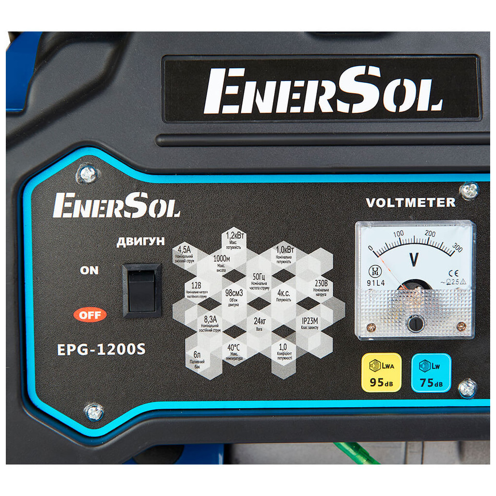 Генератор Enersol однофазний, 1.2 kW, двиг. EnerSol ES-98G, ручний старт (EPG-1200S) - зображення 8