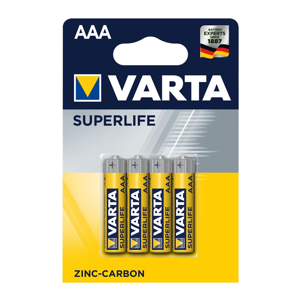 Батарейка Varta SUPERLIFE Zinc-Carbon R03 * 4 (02003101414) - зображення 1