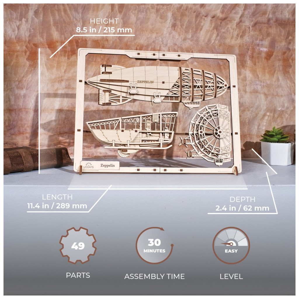 Конструктор Ugears Цепелін 2.5D (6337512) - изображение 12