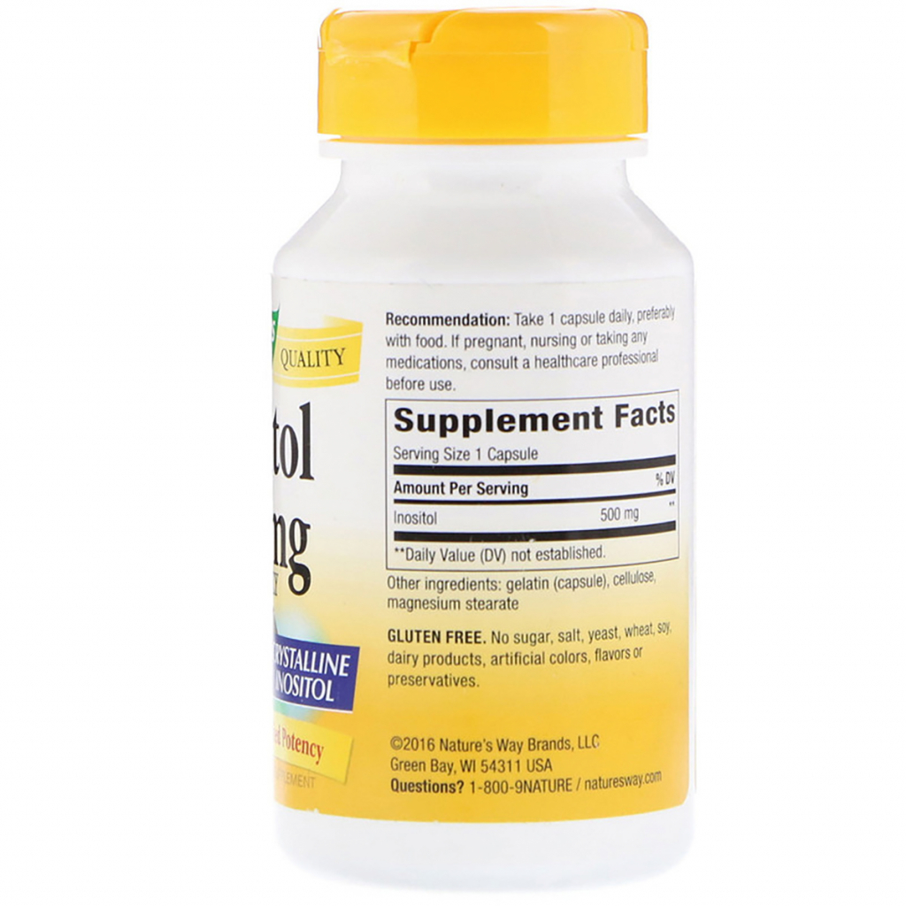 Вітамін Nature's Way Інозитол, Одна капсула на день, 500 мг, 100 желатинових кап. (NWY40461) - зображення 2