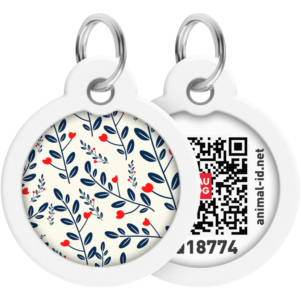 Адресник для тварин WAUDOG Smart ID з QR паспортом "Рослини", круг 30 мм (230-0210) - зображення 1