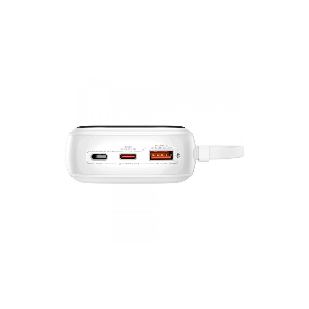 Батарея універсальна Baseus Qpow Pro+ 20000mAh 22,5W, PD/3.0, QC/3.0, FCP, AFC, built-in USB-C cable, white (P10067103213-00) - зображення 5