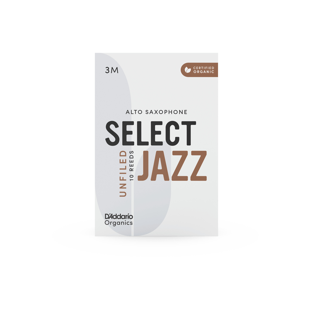 Тростина для саксофона D'Addario Organic Select Jazz - Alto Sax Unfiled 3M - 10 Pack (ORRS10ASX3M) - зображення 3